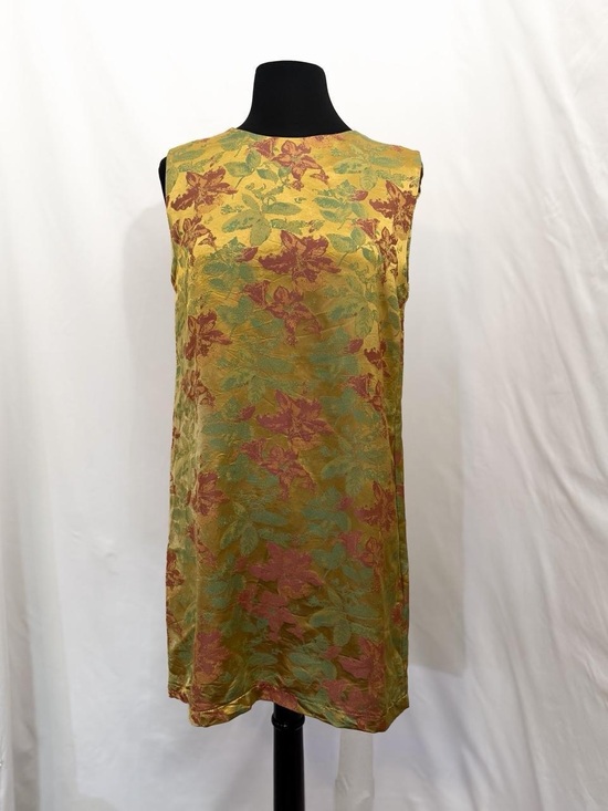 Nasty Gal Dresses & Skirts - Nasty Gal Collection Floral Jacquard Mini Shift Dress Gold Retro Size 2